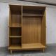 Scandinavian 3-door wardrobe in blond teak
