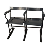 1900 wooden and metal cinema bench