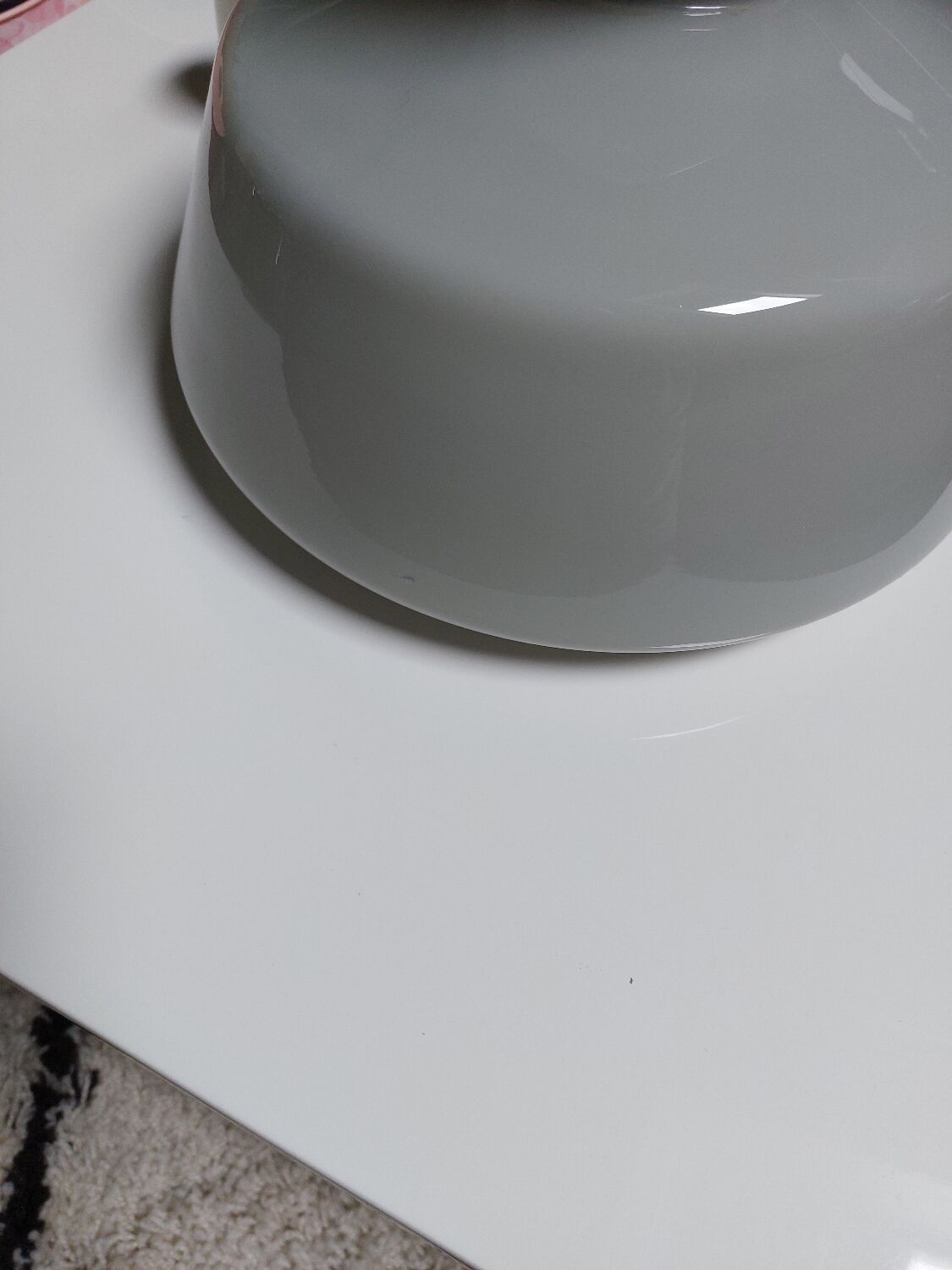 Vintage powdery grey opaline pendant lamp