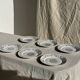 Set of 6 vintage dessert plates made in Poland with a plant motif.