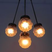 Suspension art déco avec 5 sphères sur 5 tiges