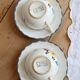 Antique breakfast cups faience Salins - Model Jacqueline