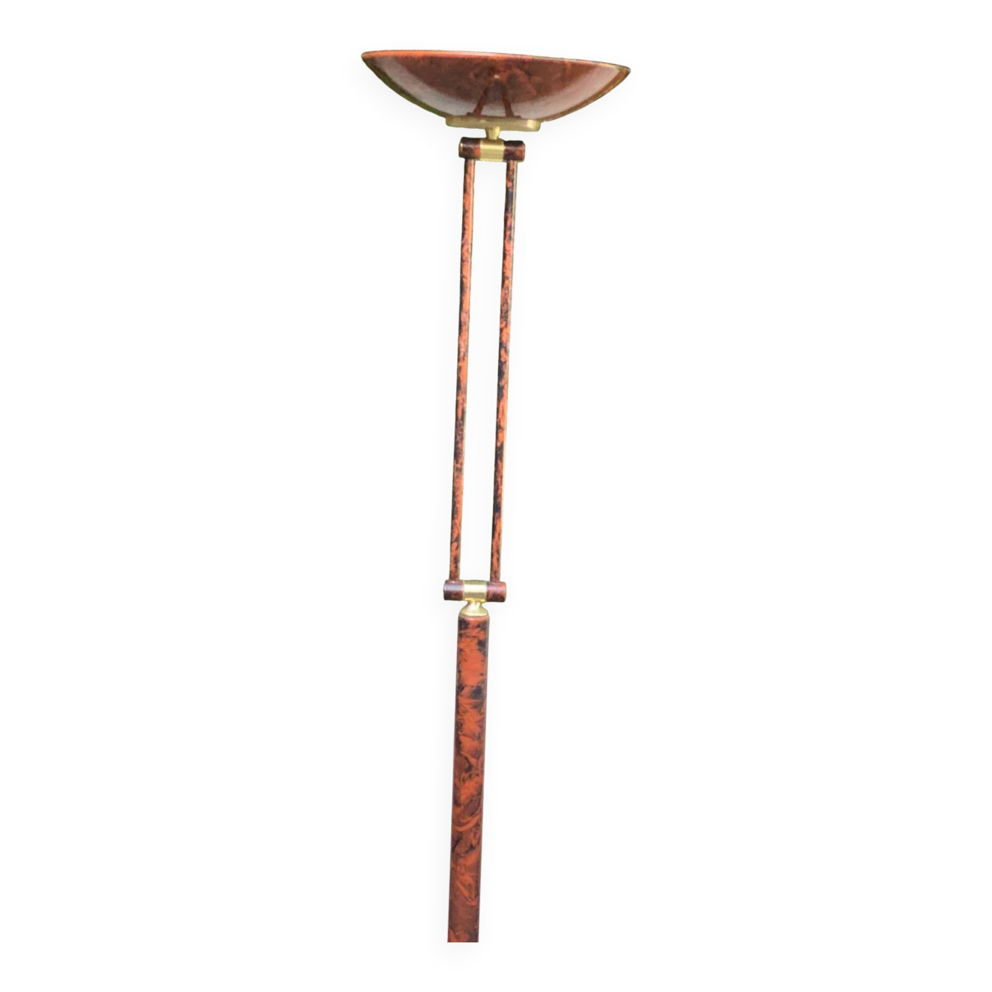 Vintage Italian floor lamp with burgundy marble effect and round dome