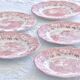Wedgwood "Woodland" plates, pink English ironstone