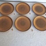 6 Longchamp stoneware dessert plates