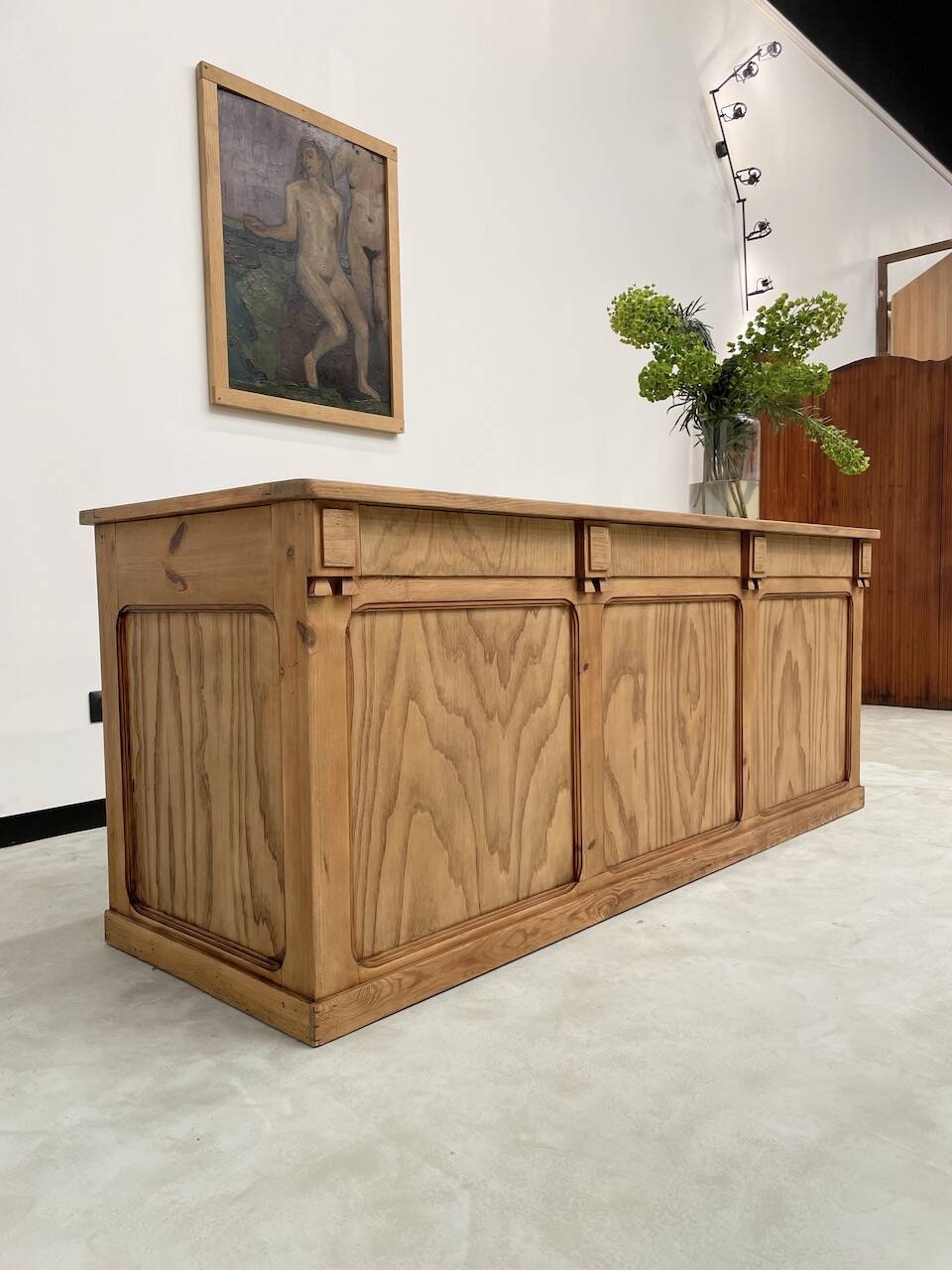 2m central island pine counter