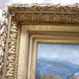 Painting by J. GIRARD-CONDAMIN, Lyon school, the banks of the Rhône and the mountains of Bugey