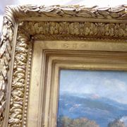 Painting by J. GIRARD-CONDAMIN, Lyon school, the banks of the Rhône and the mountains of Bugey