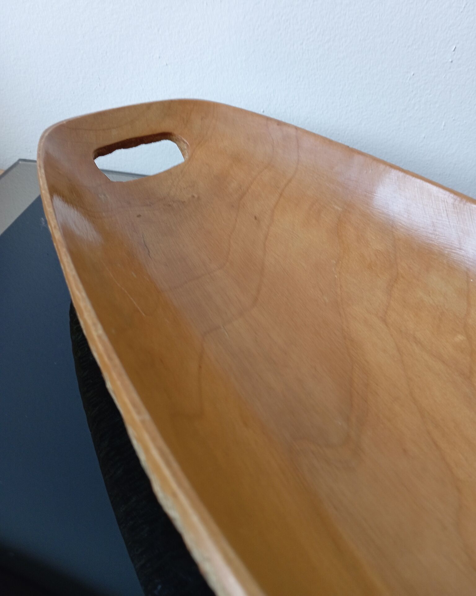 Vintage wooden plate by Aldo Tura for Macabo Italy