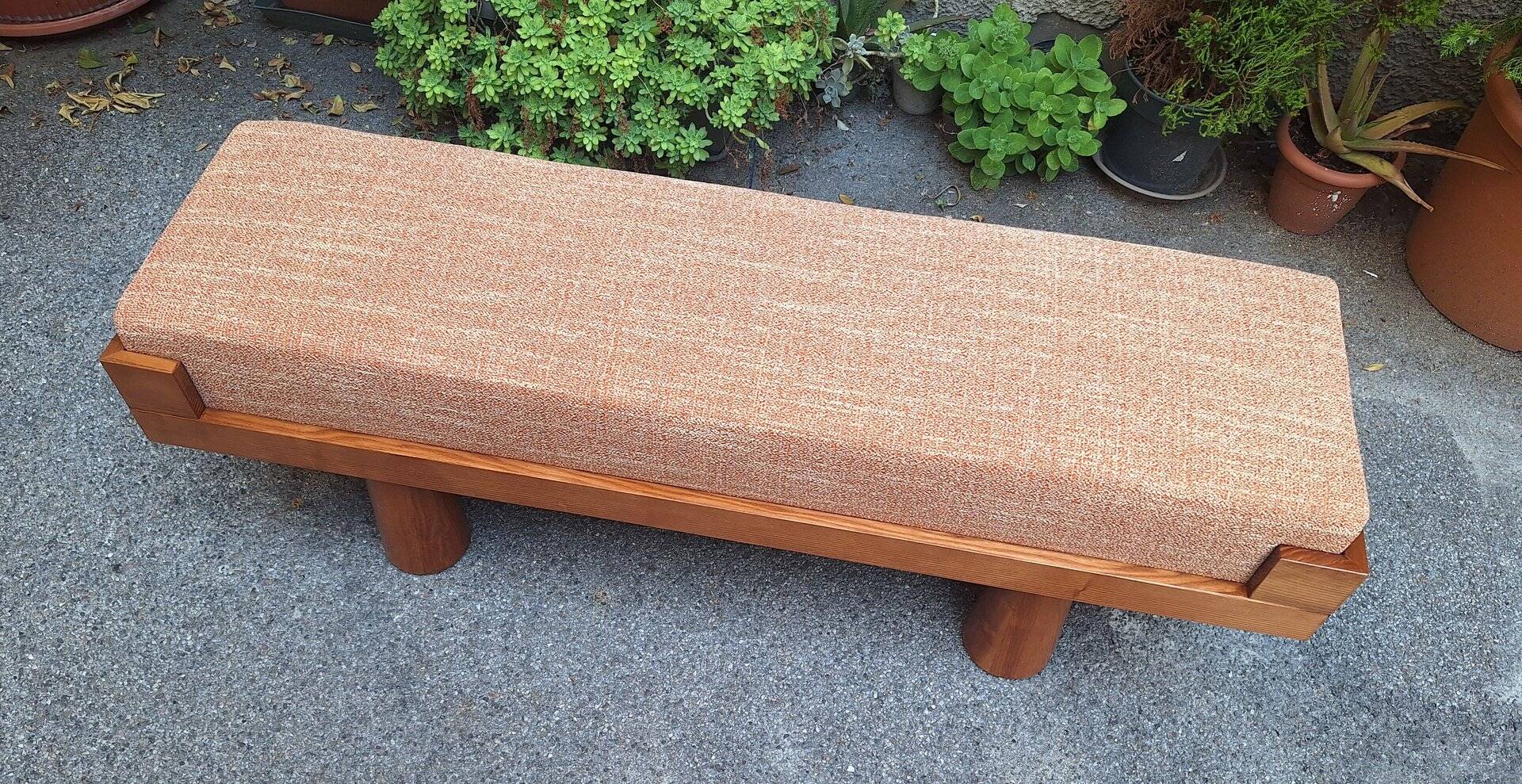Bench with Conical Legs and Stain-Resistant Multi-Color Fabric from Artigianato Italiano, 2000s