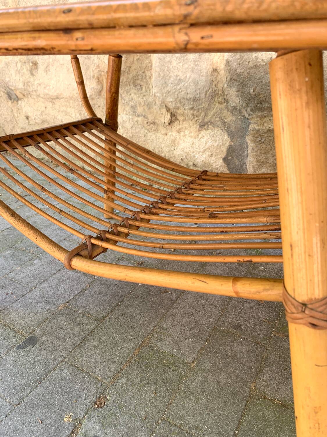 Vintage rattan coffee table