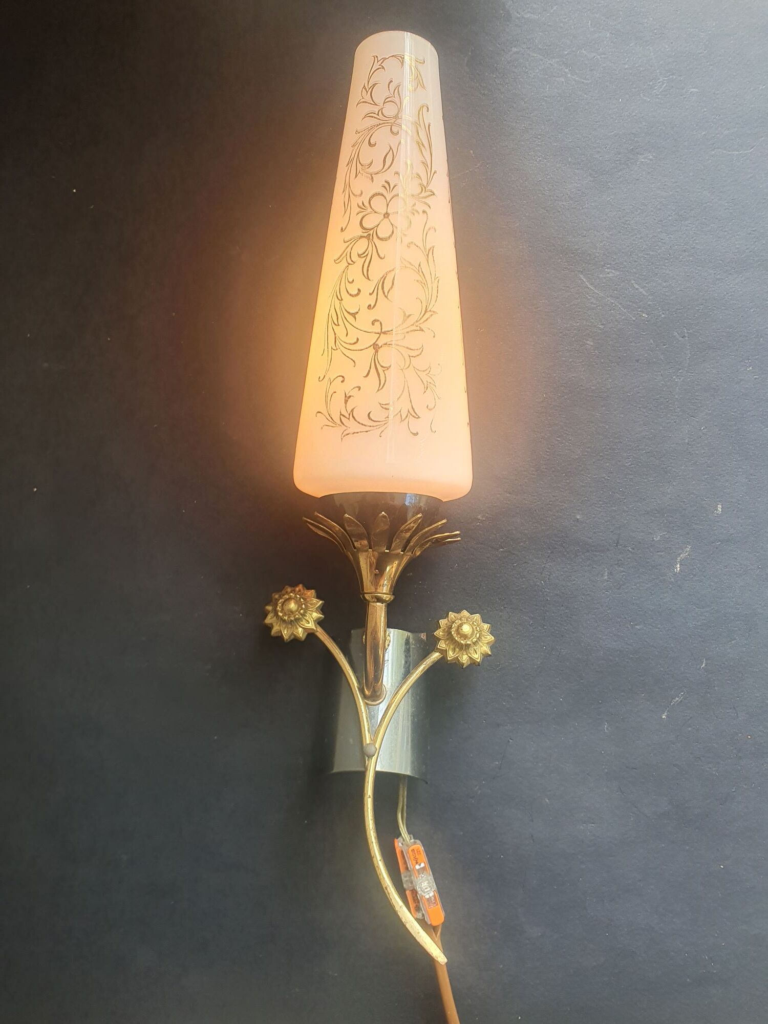 Pair of Art Deco wall sconces from the 1960s.