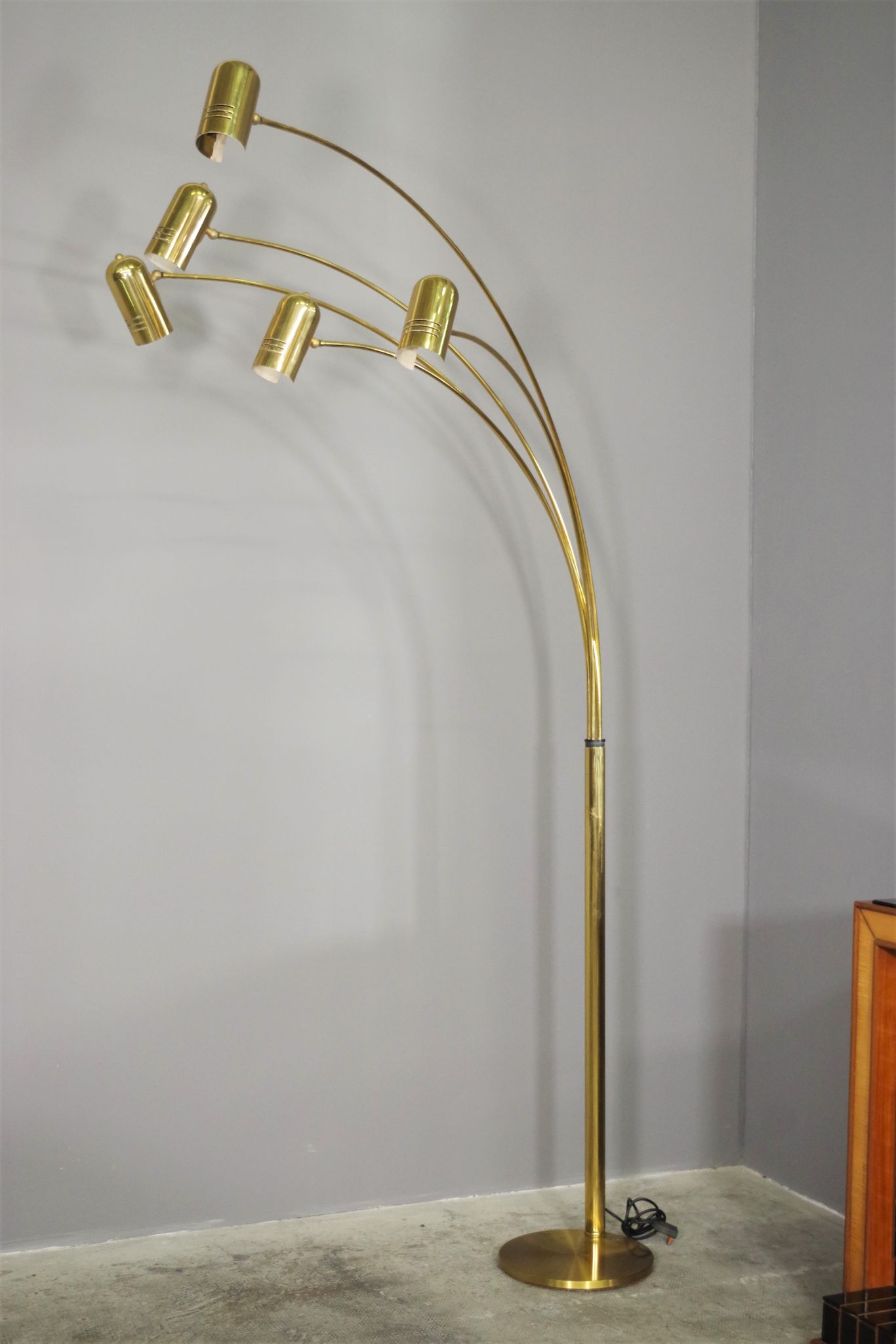 Brass floor chandelier, 70s