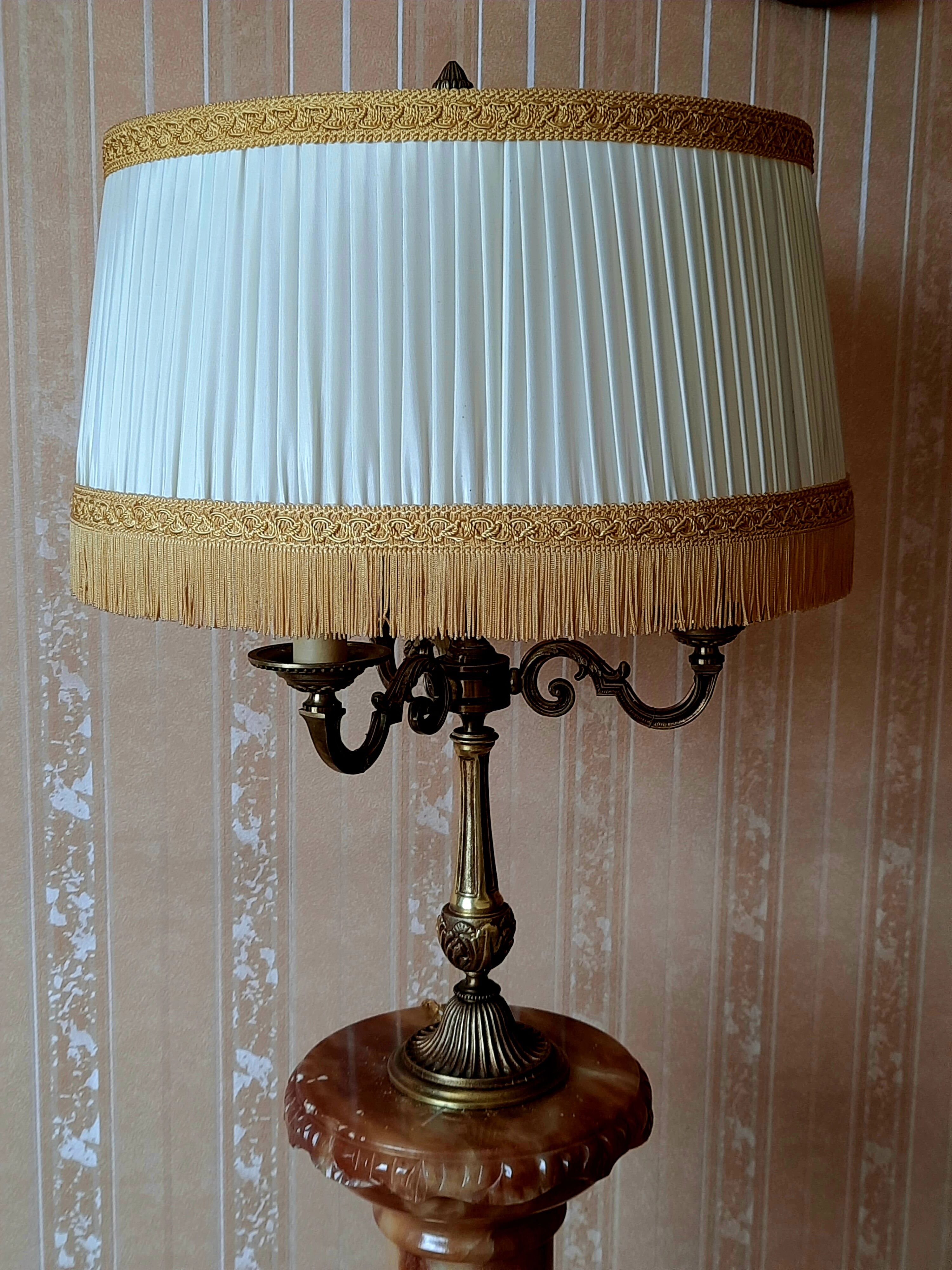 Solid bronze lamp Louis xv style 3 branches