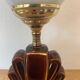 ▪️Art Deco Ceramic and Globe Lamp Stylized Shell Brown and Gold