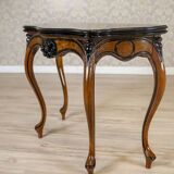 Walnut Wood & Veneer Card Table, Late 19th Century