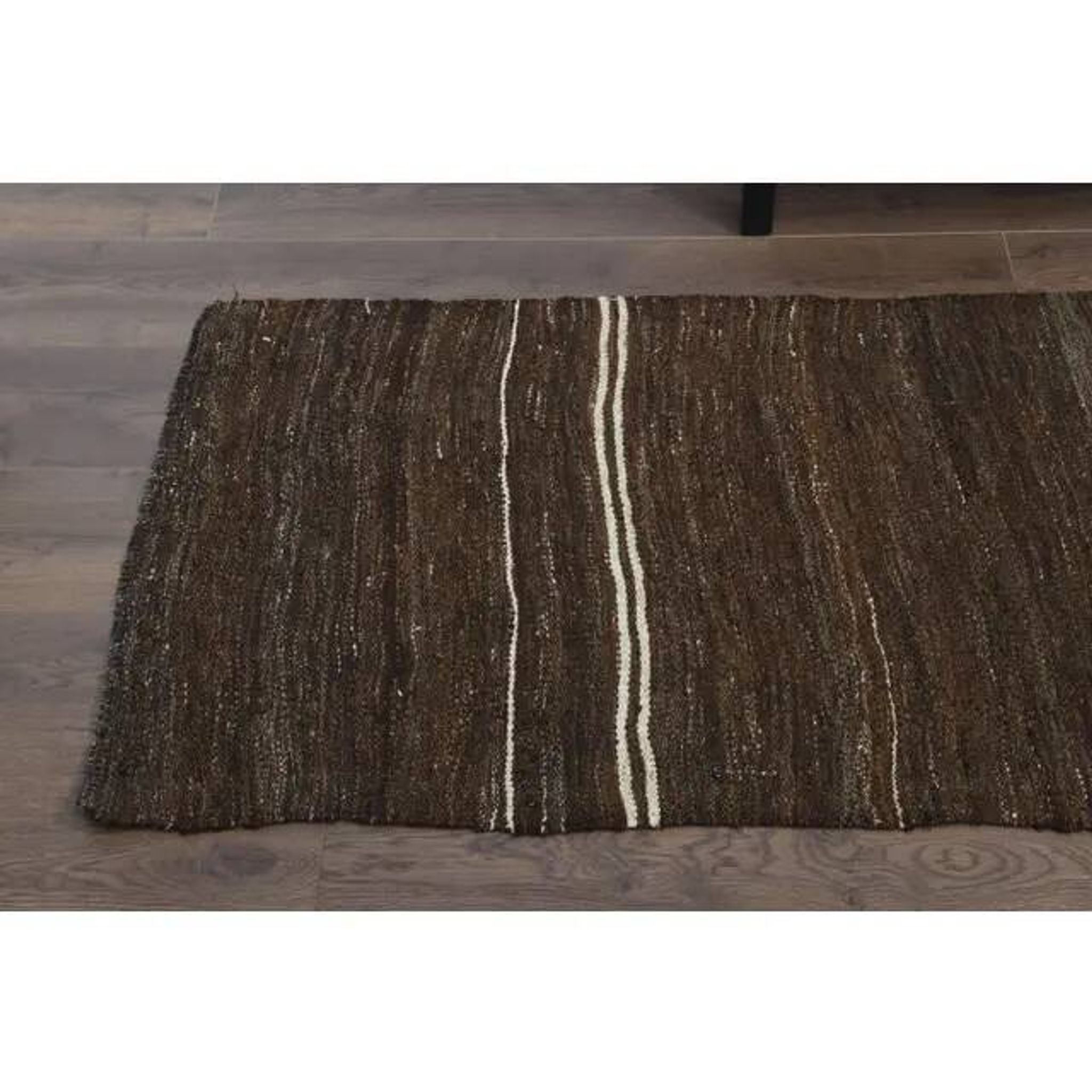 1970s Vintage Turkish Oushak Handmade Wool Cotton Brown Runner Rug 73x207