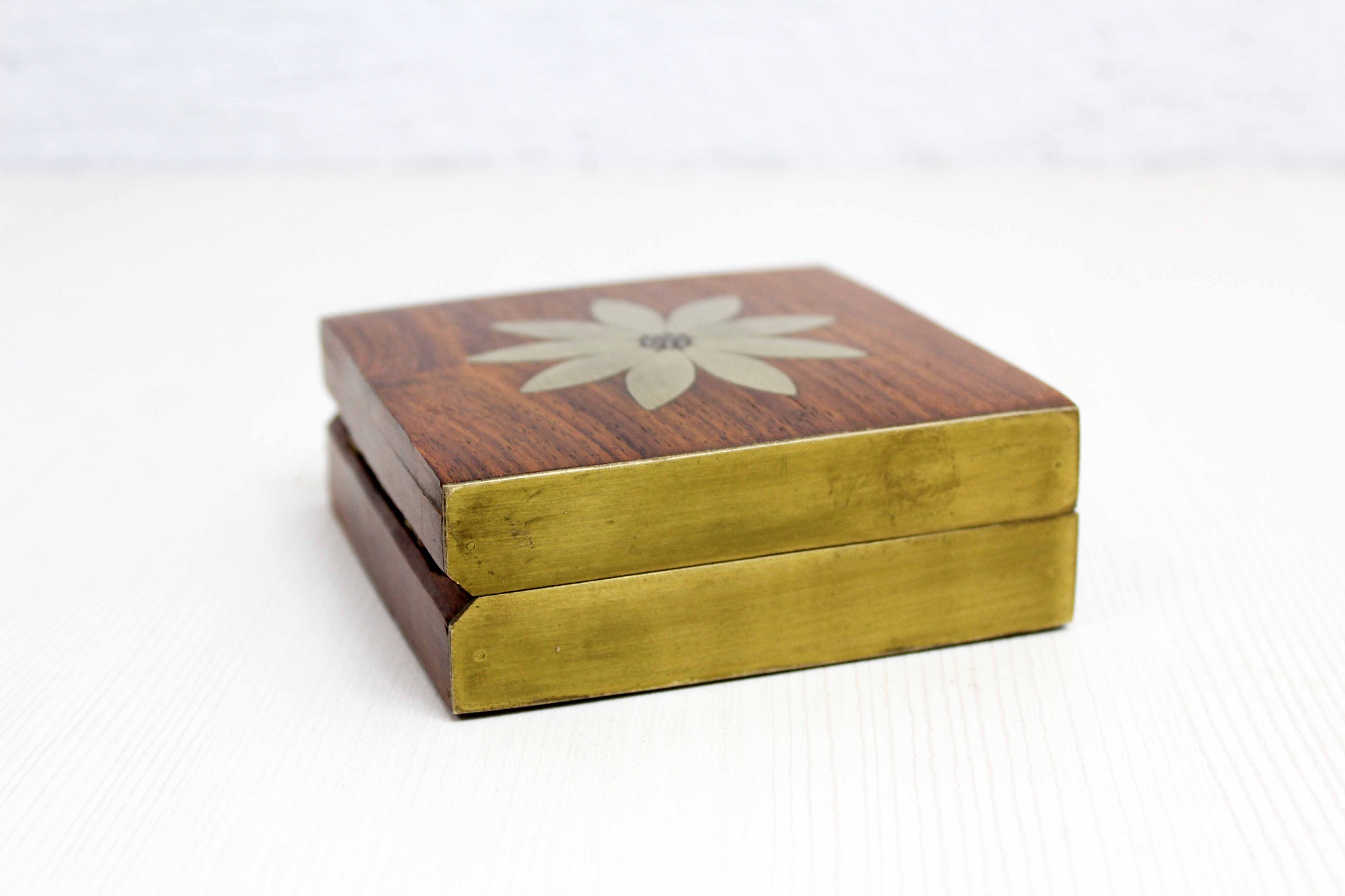Teak and brass box 1970
