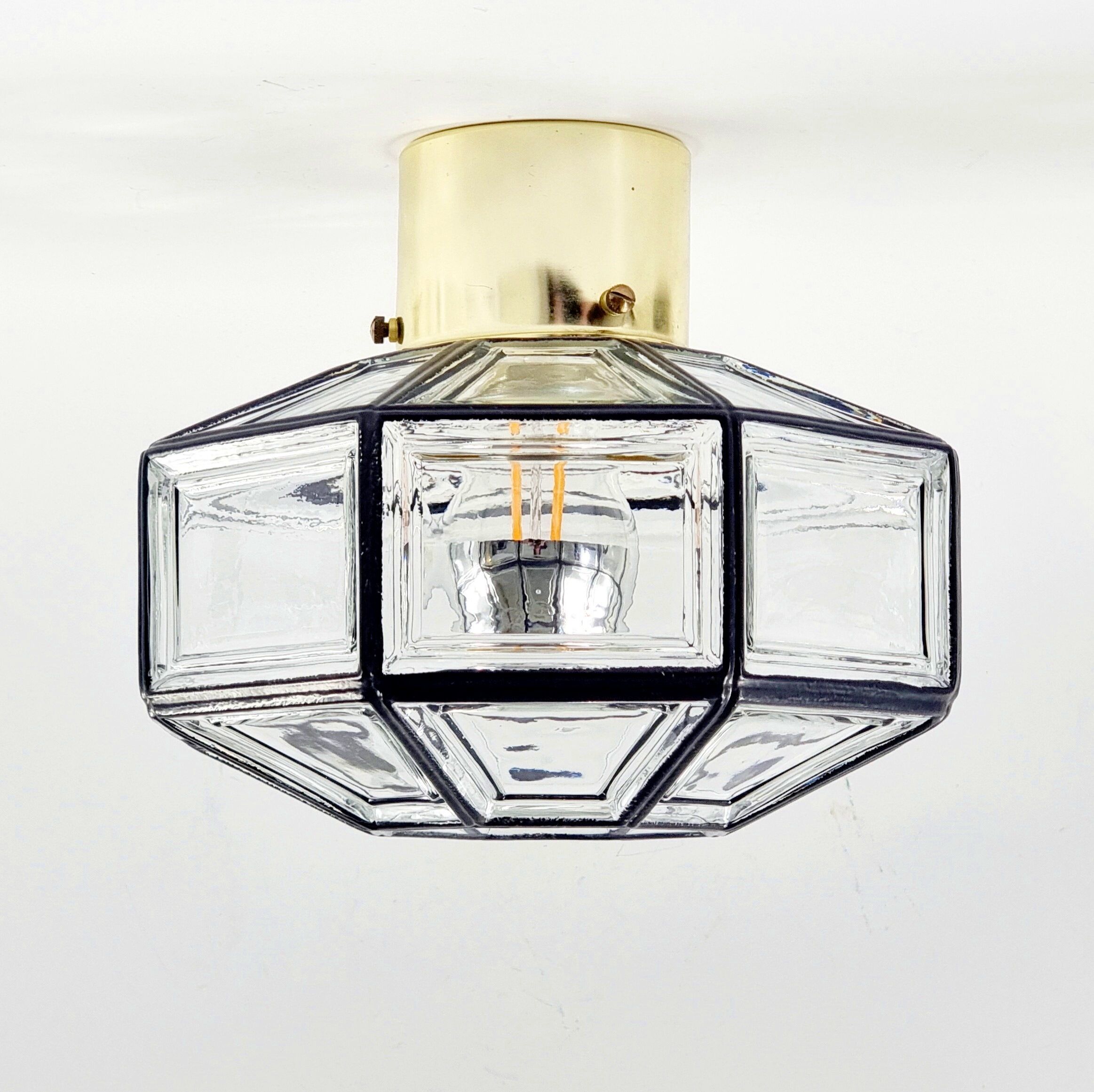 Glass flush mount from Limburg 1960s