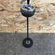 Old Ashtray On Foot Metal Black + Ashtray Chrome 70s Vintage