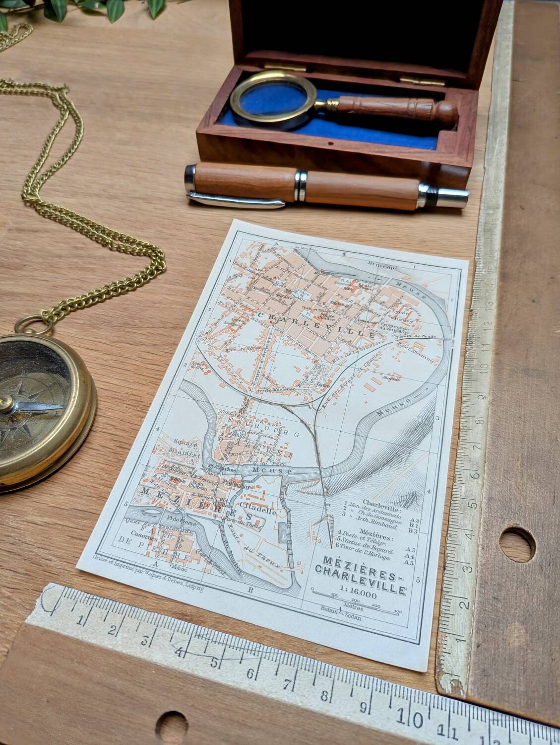 Printed in 1908, map of Charleville-Mézières