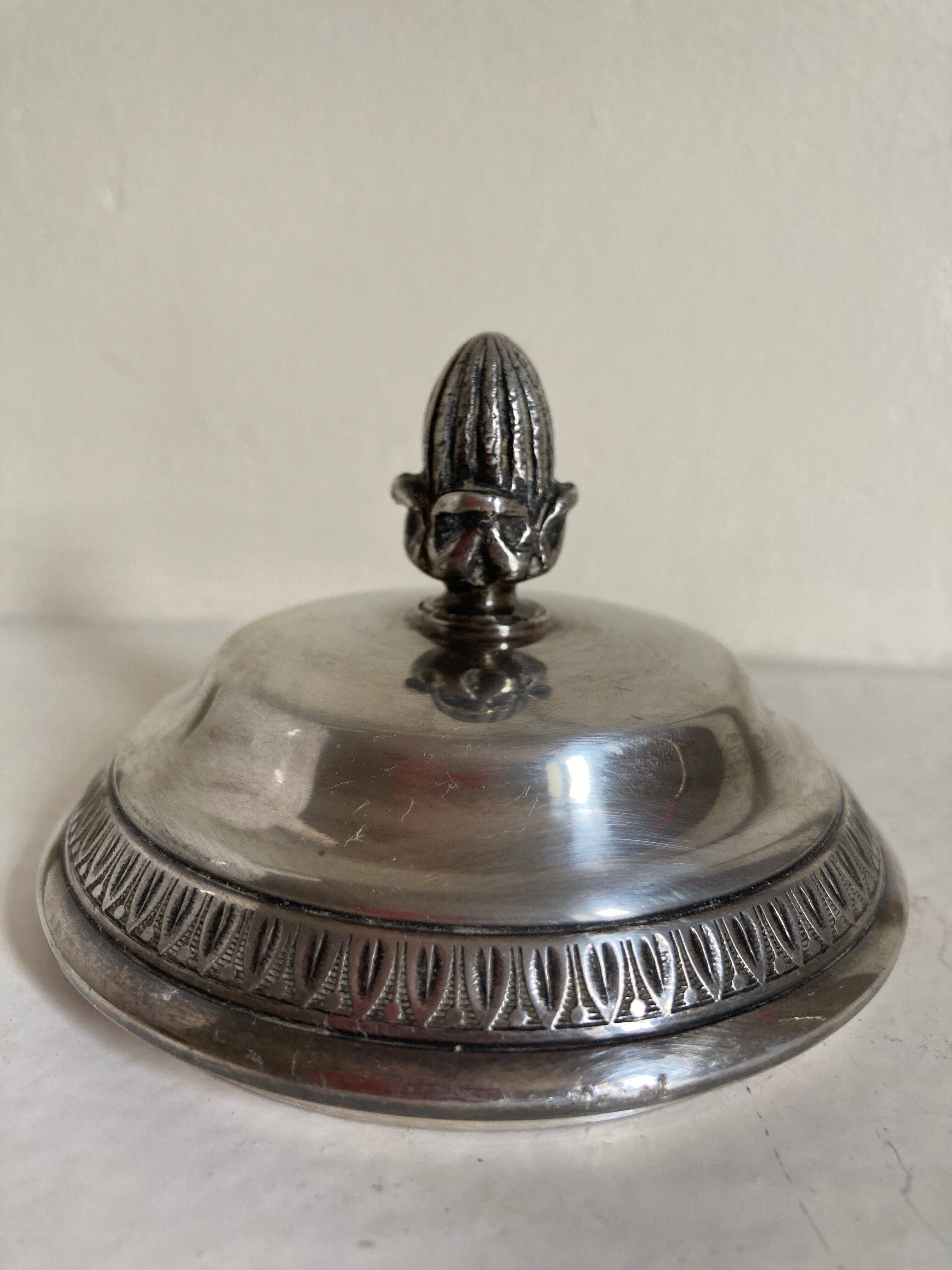 Silver metal sugar bowl J Noé / covered pot style empire Napoleon III