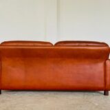 Canapé 2 places vintage danois en cuir cognac du milieu du siècle par Sigurd Resell