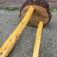 Rustic farm stool 1960 brutalist vintage wood