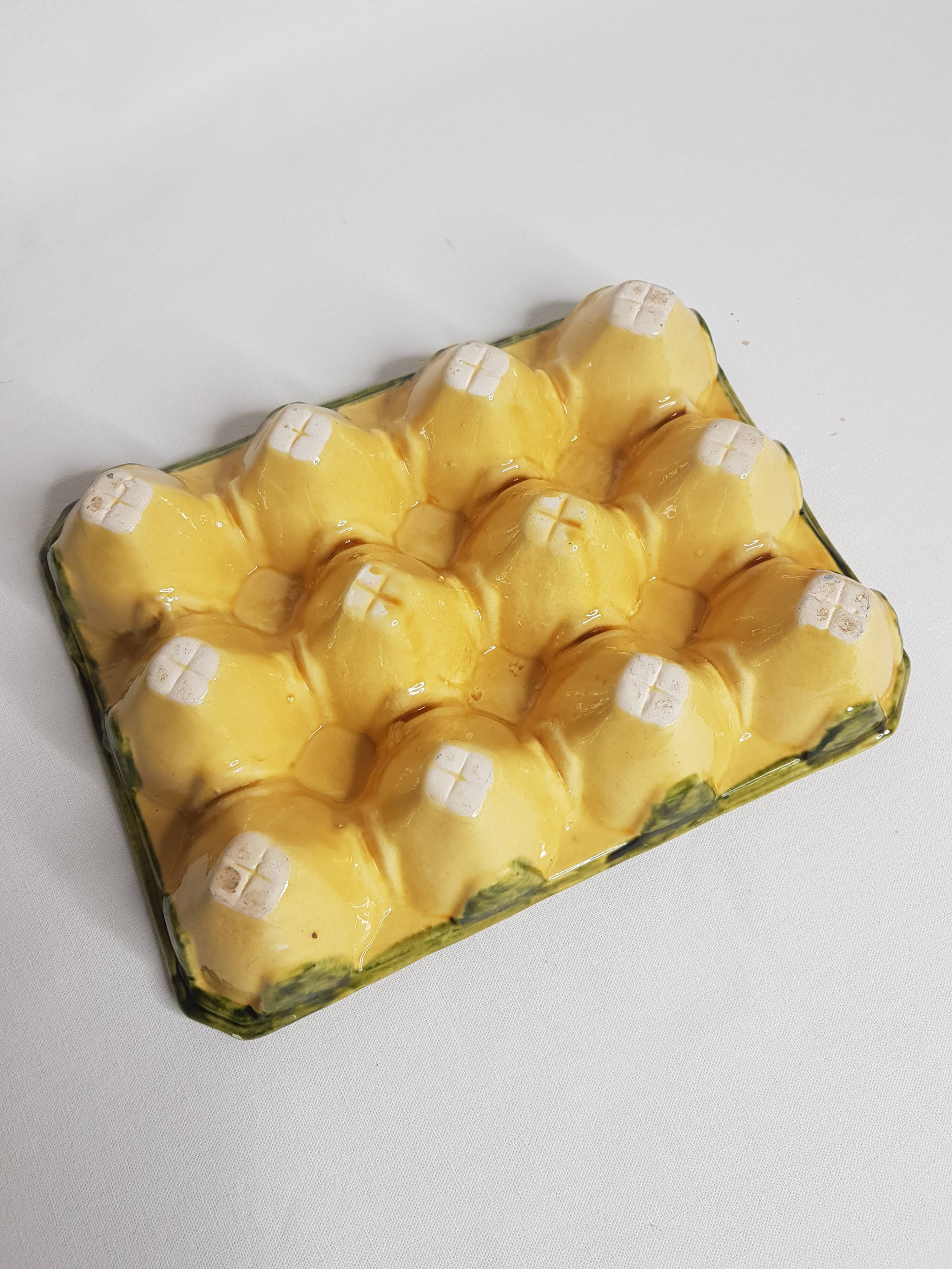 Ceramic egg display dish for 12 eggs
