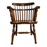 Solid wood chair with armrests