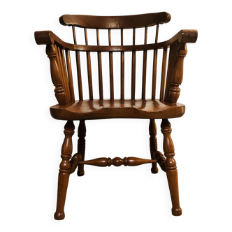 Solid wood chair with armrests