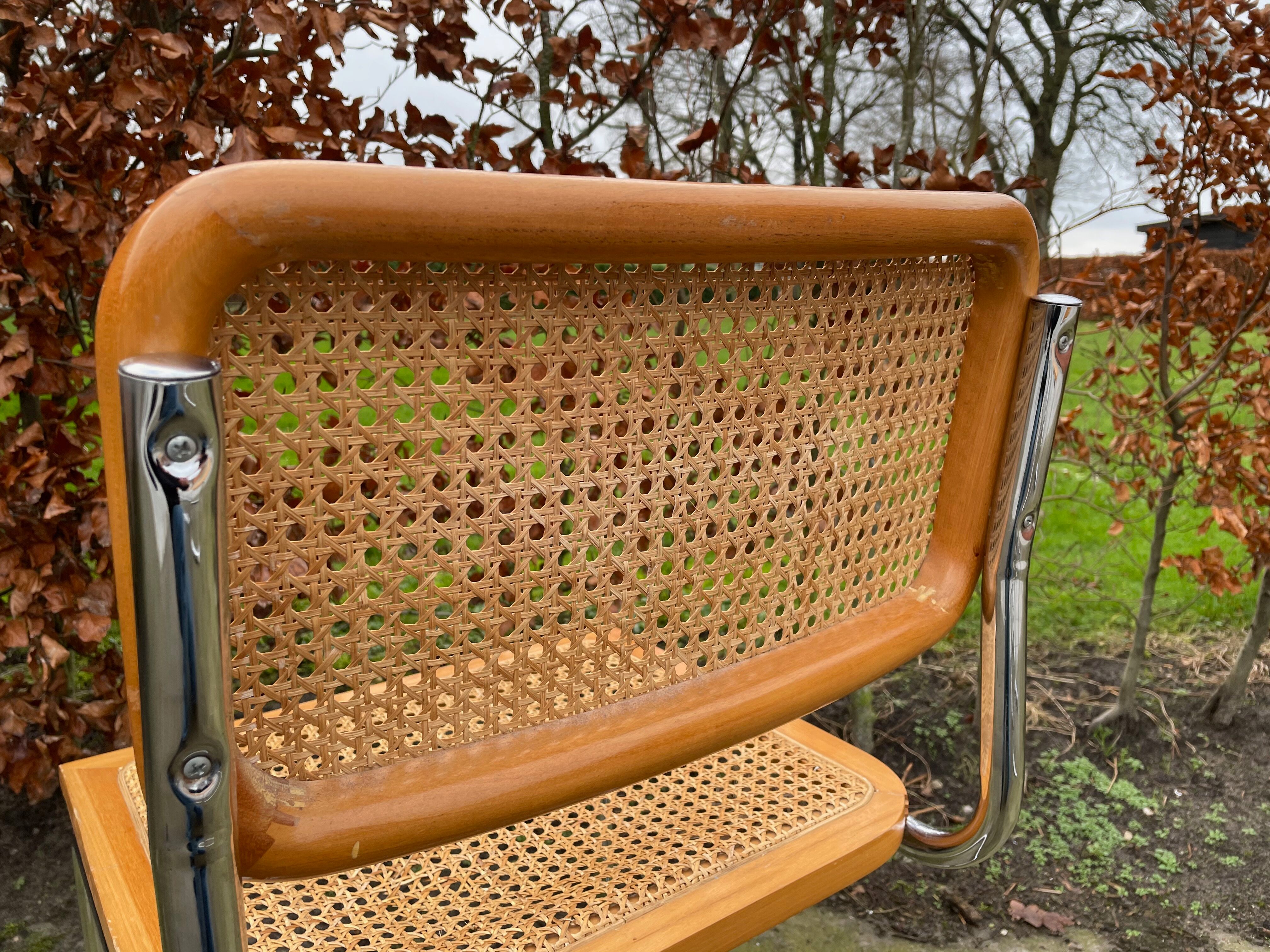 Lot of 4 Chairs Model Cesca designed by Marcel Breuer