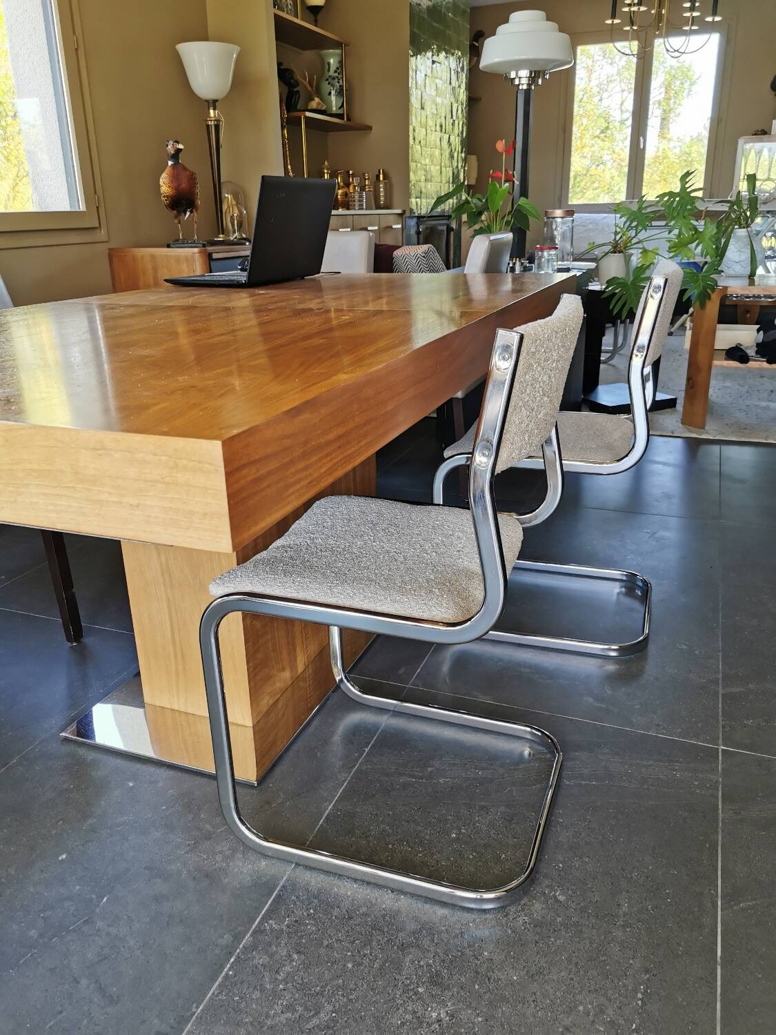 4 renovated vintage sled chairs