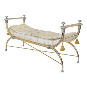 Banc en laiton doré - tissu