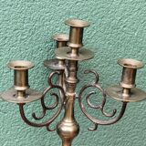 Paire de chandeliers en laiton, 4 feux
