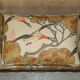 Antique banquette with cluster and ball feet, window seat in Mulberry Flying Ducks fabric.