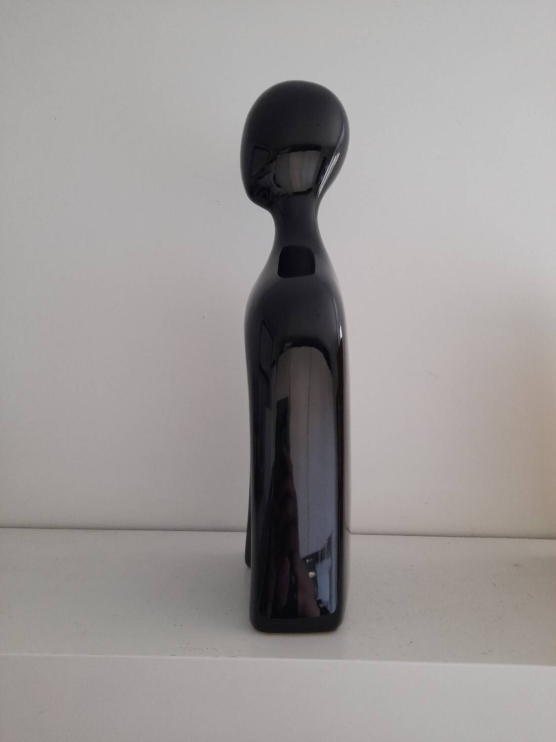 80s black ceramic bust