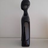80s black ceramic bust