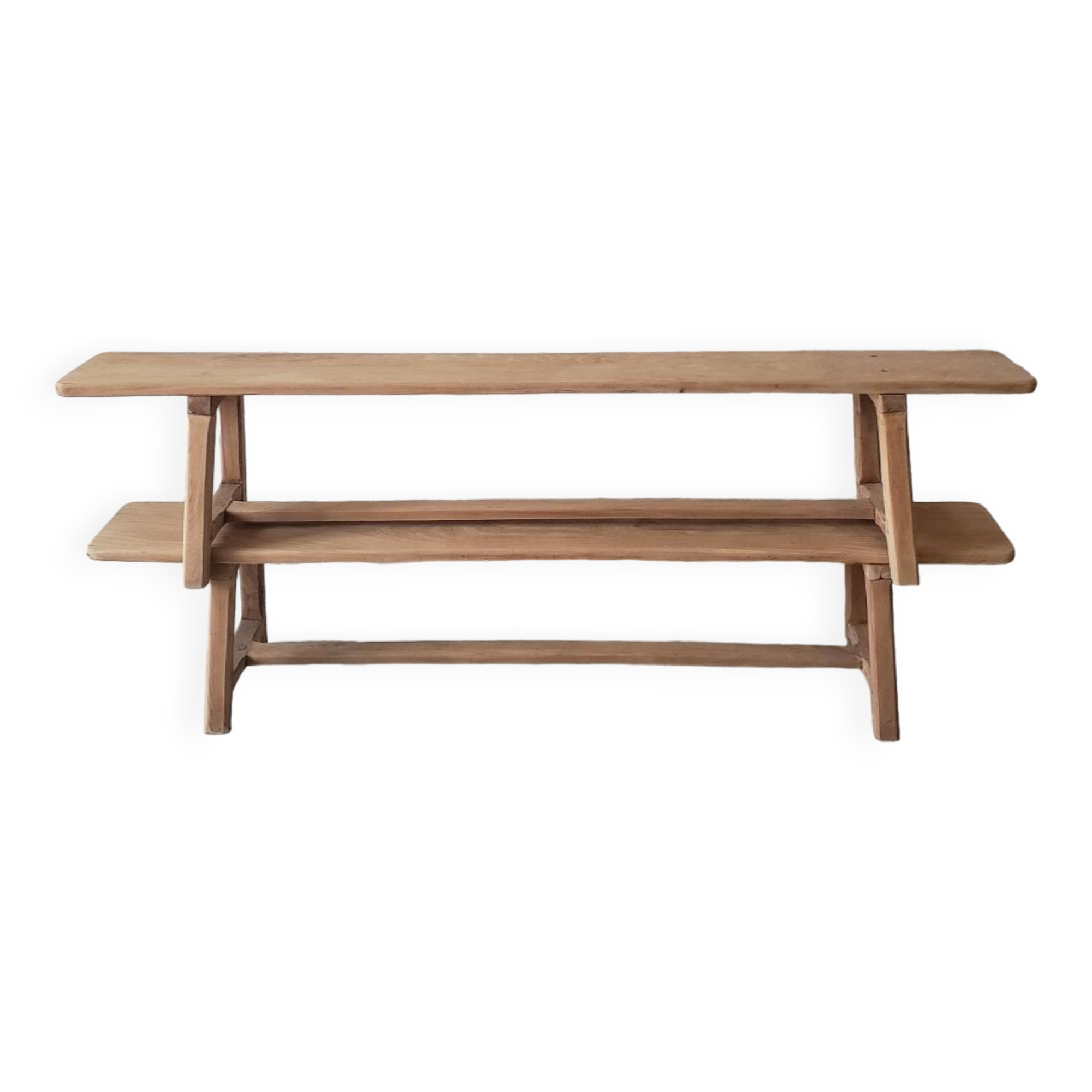 Pair of solid oak benches