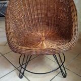 Fauteuil en rotin 1950/1960