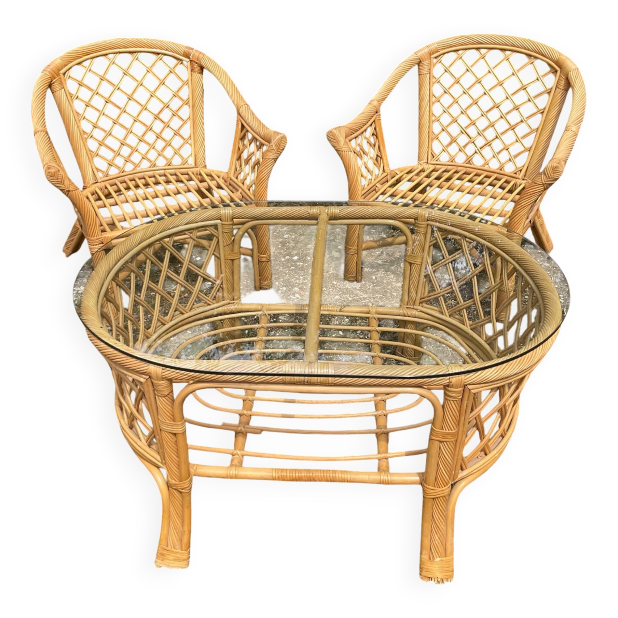 70s rattan lounge