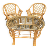 70s rattan lounge