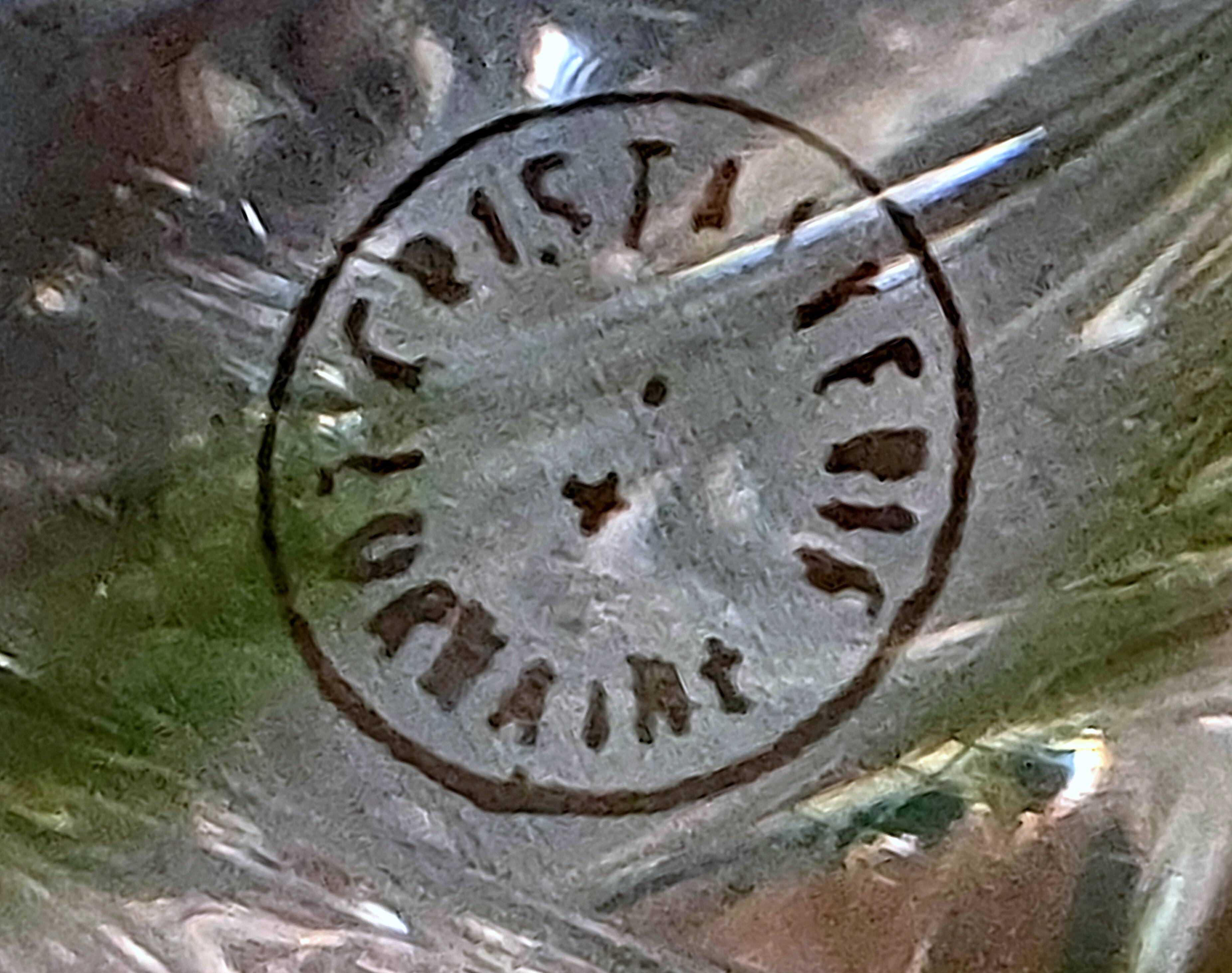 Lampe Cristallerie Lorraine Lemberg-Les-Bitche avec un abat-jour en velours