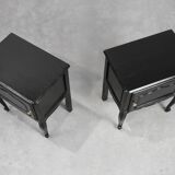 20th Century pair of French Louis XV Style Nightstands in Carved Wood