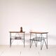 Pair of wooden and metal side tables