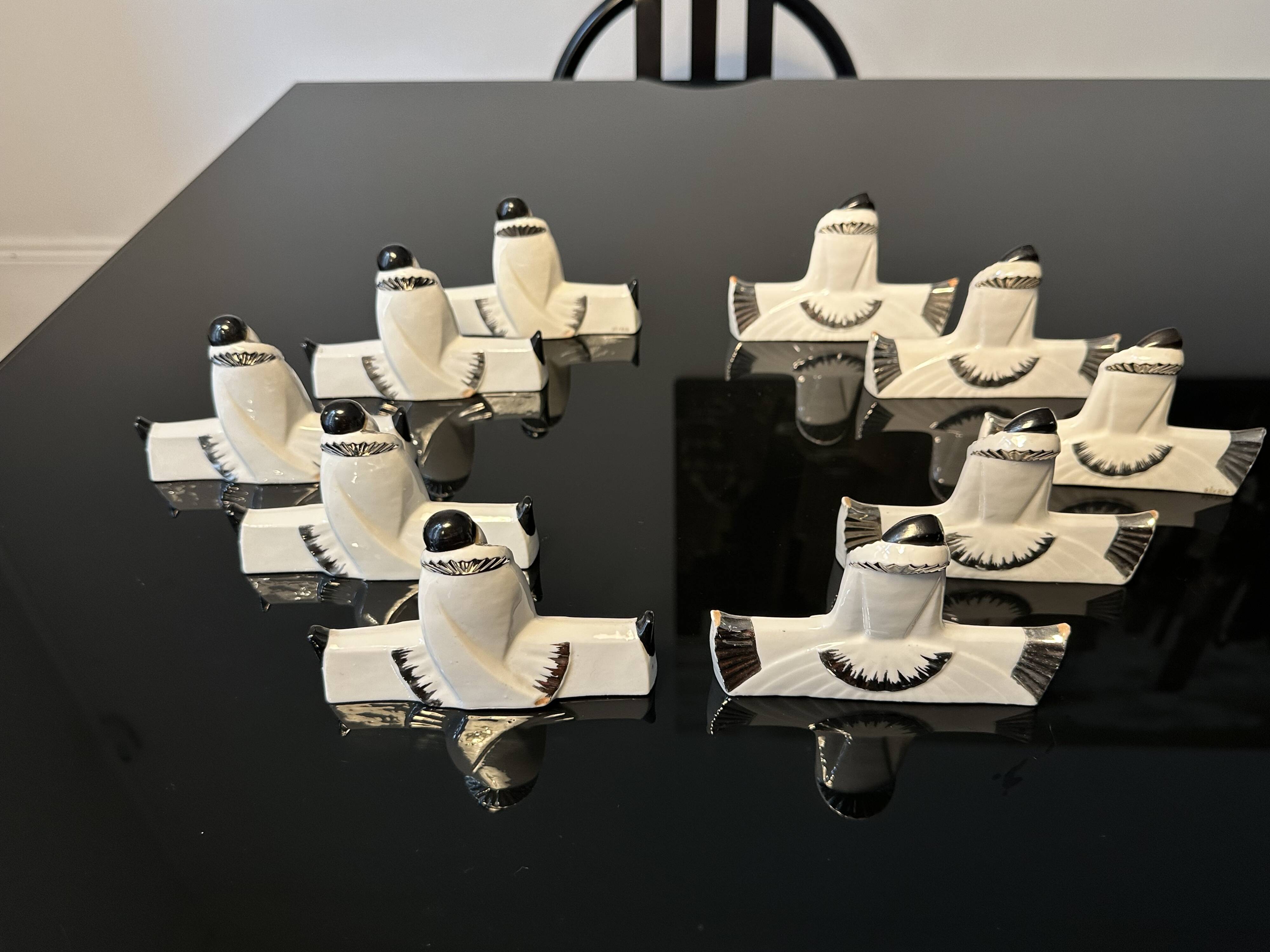 Knife holders (set of 10), Pierrot & Colombine