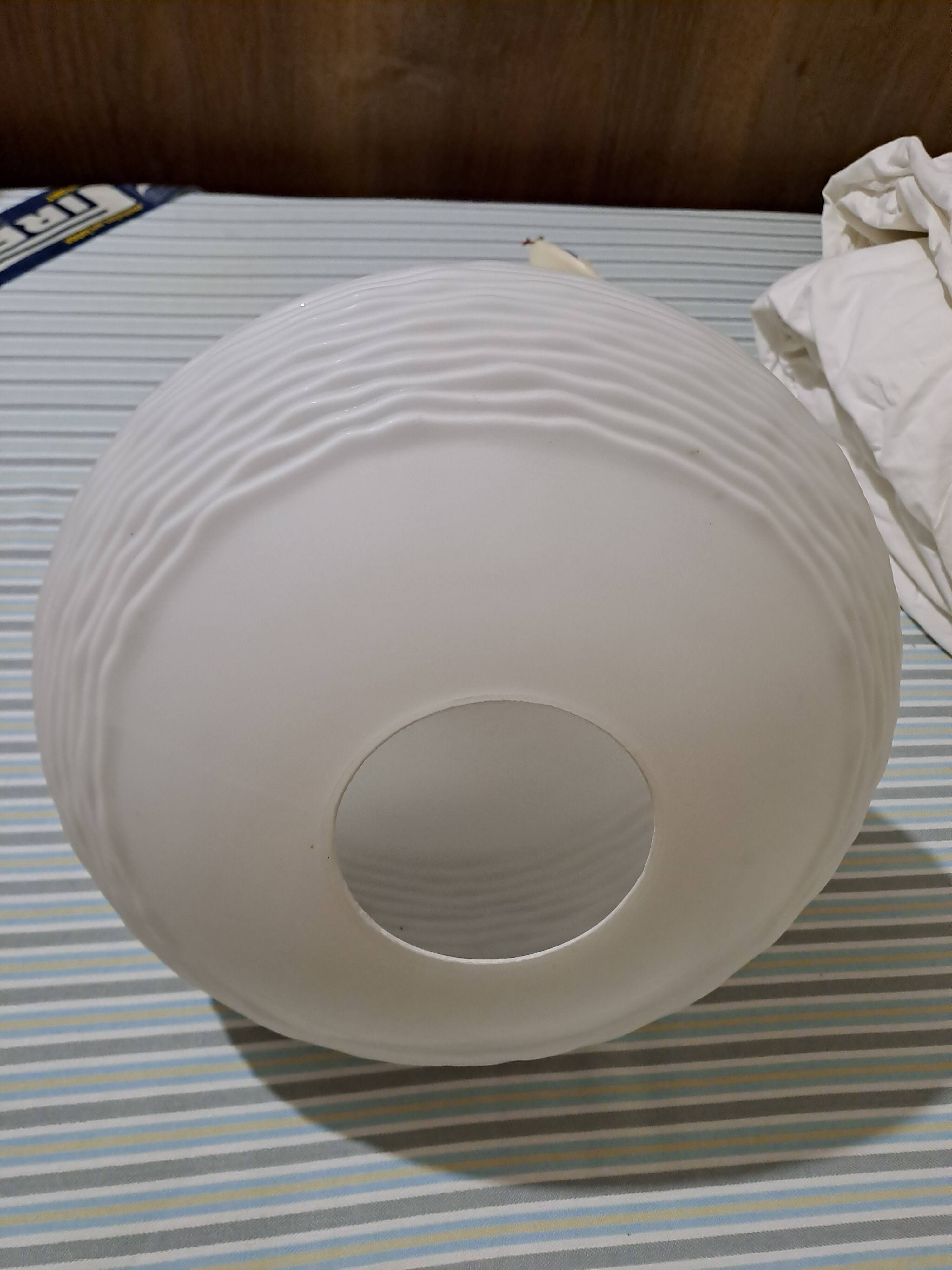 Suspension chandelier ceiling light frosted glass scandinavian France 1960 pop