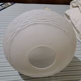 Suspension chandelier ceiling light frosted glass scandinavian France 1960 pop