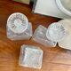 Set of 3 glass whiskey decanters