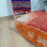 Handmade Berber pouf in wool 60 X 60 X 20 CM